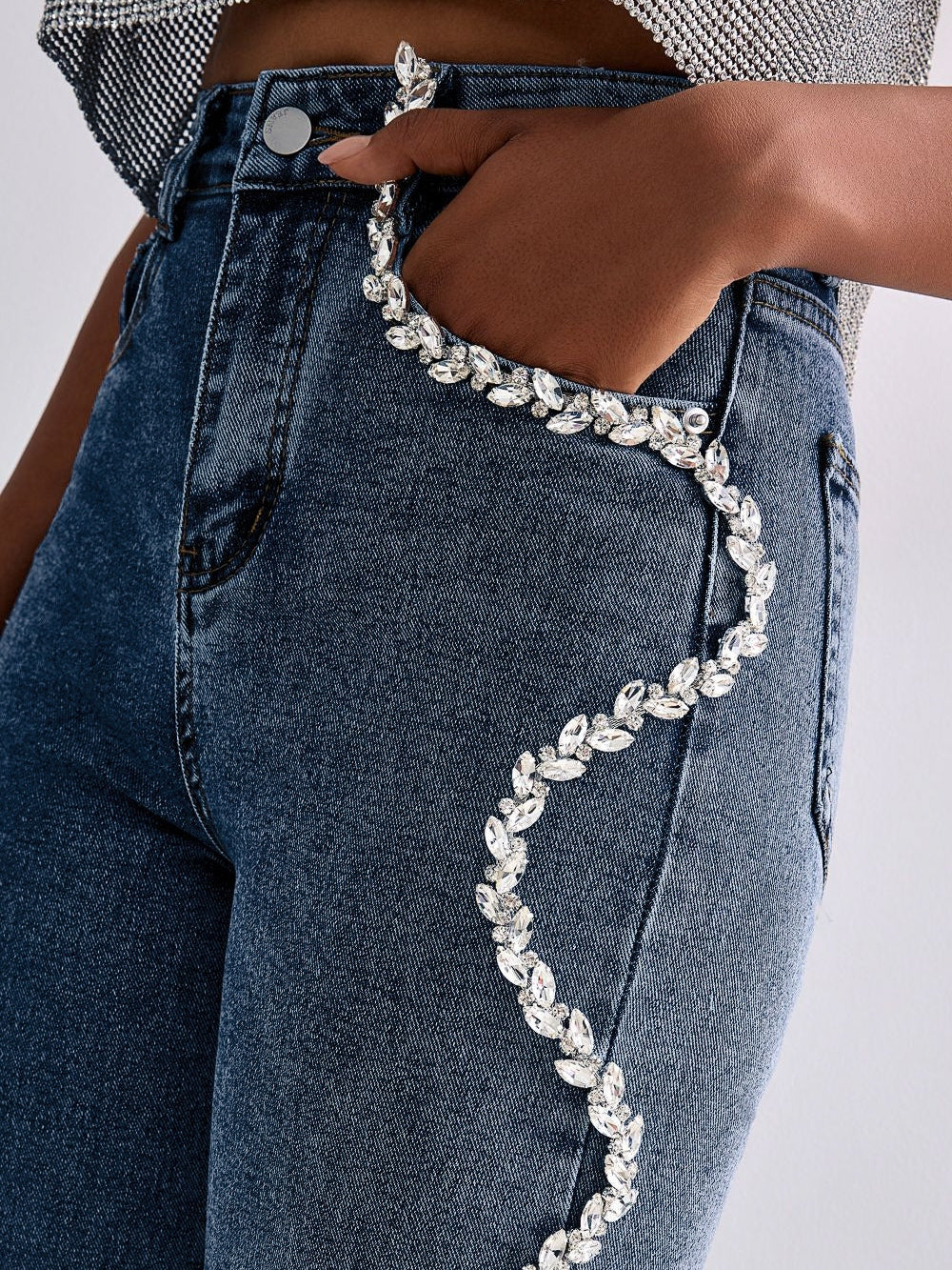 Selene - Embellished Wide Leg Jeans