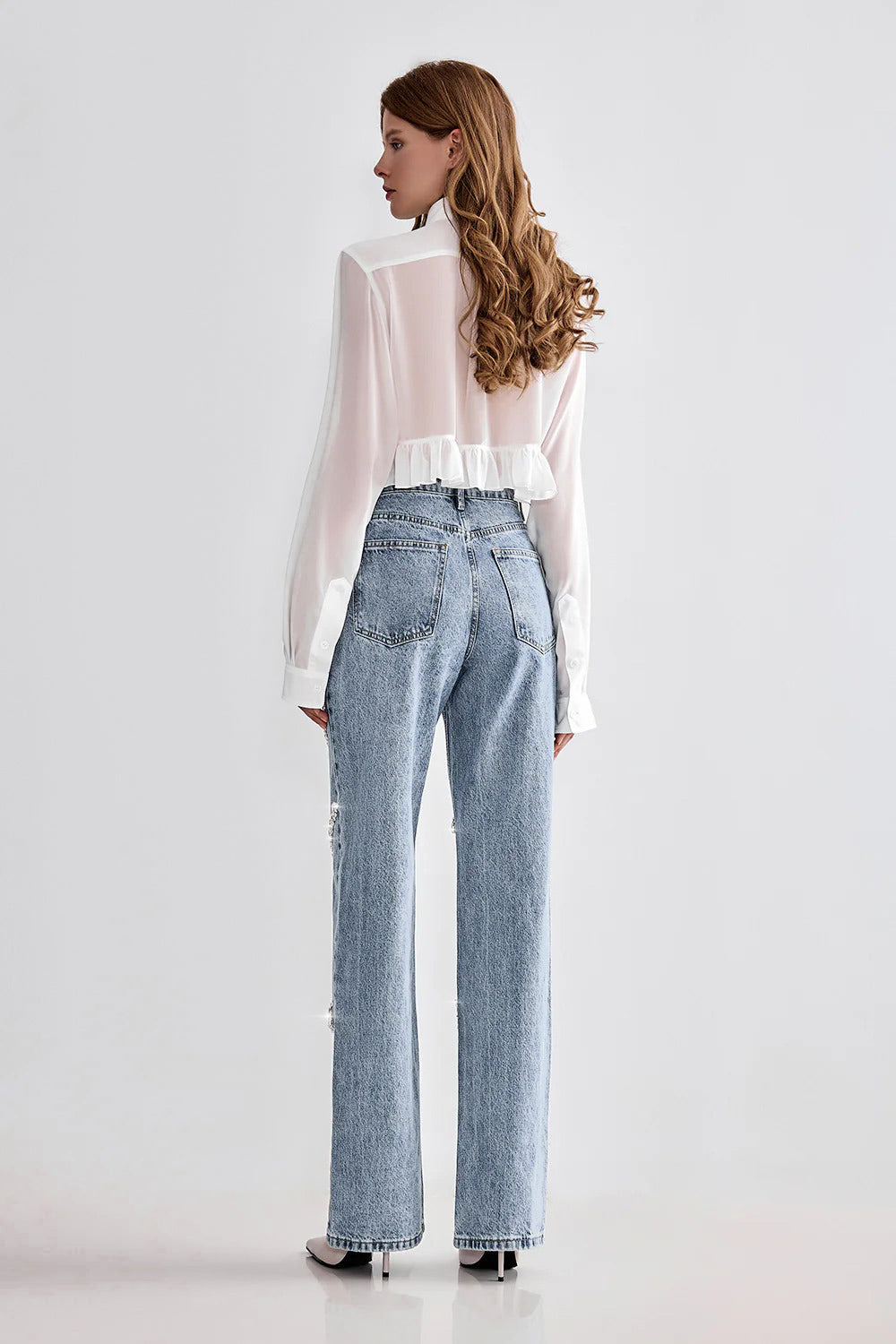 Velora  Embellished Wide Leg Jeans -