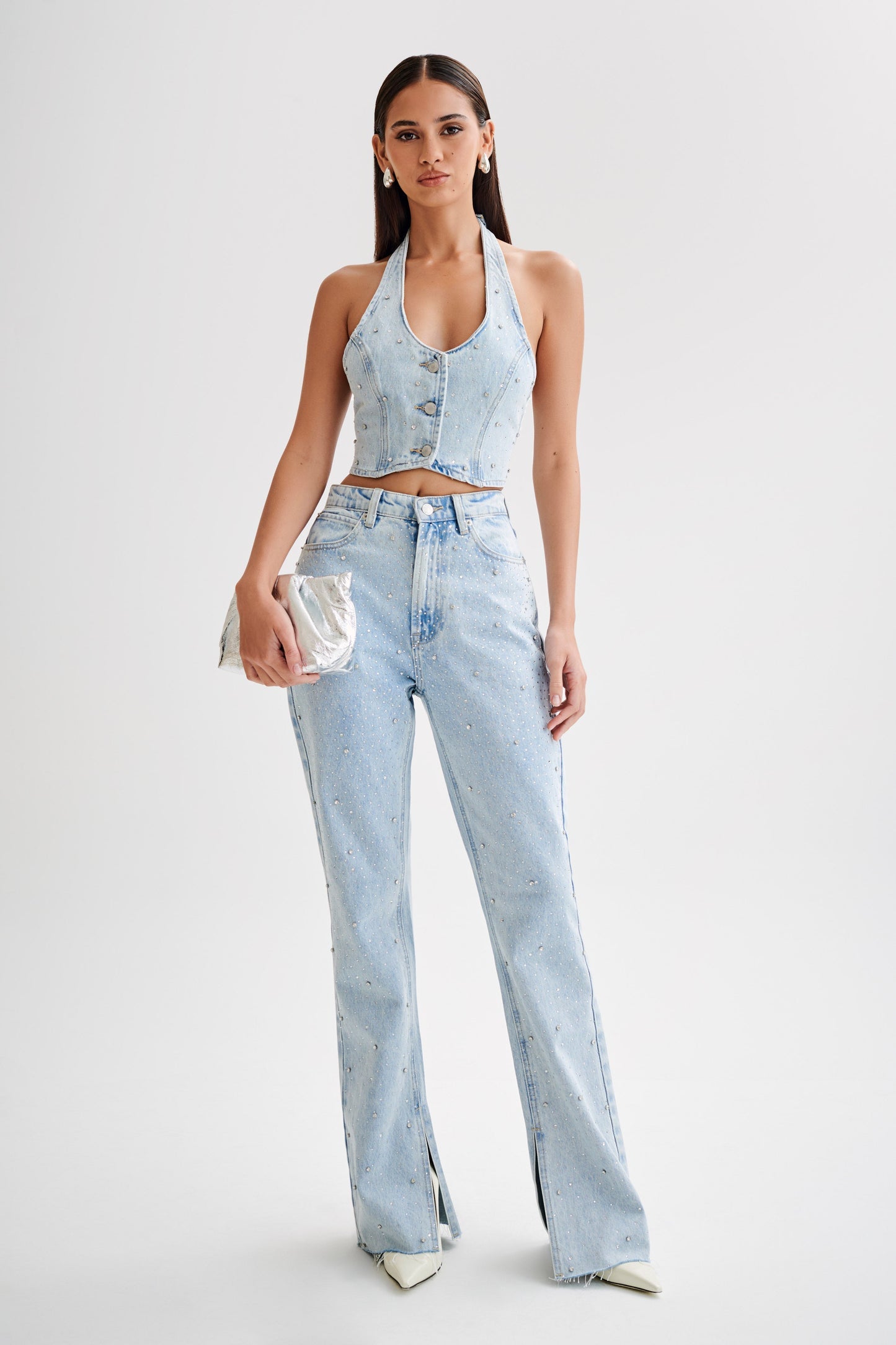 Embellished Wide Leg Jeans