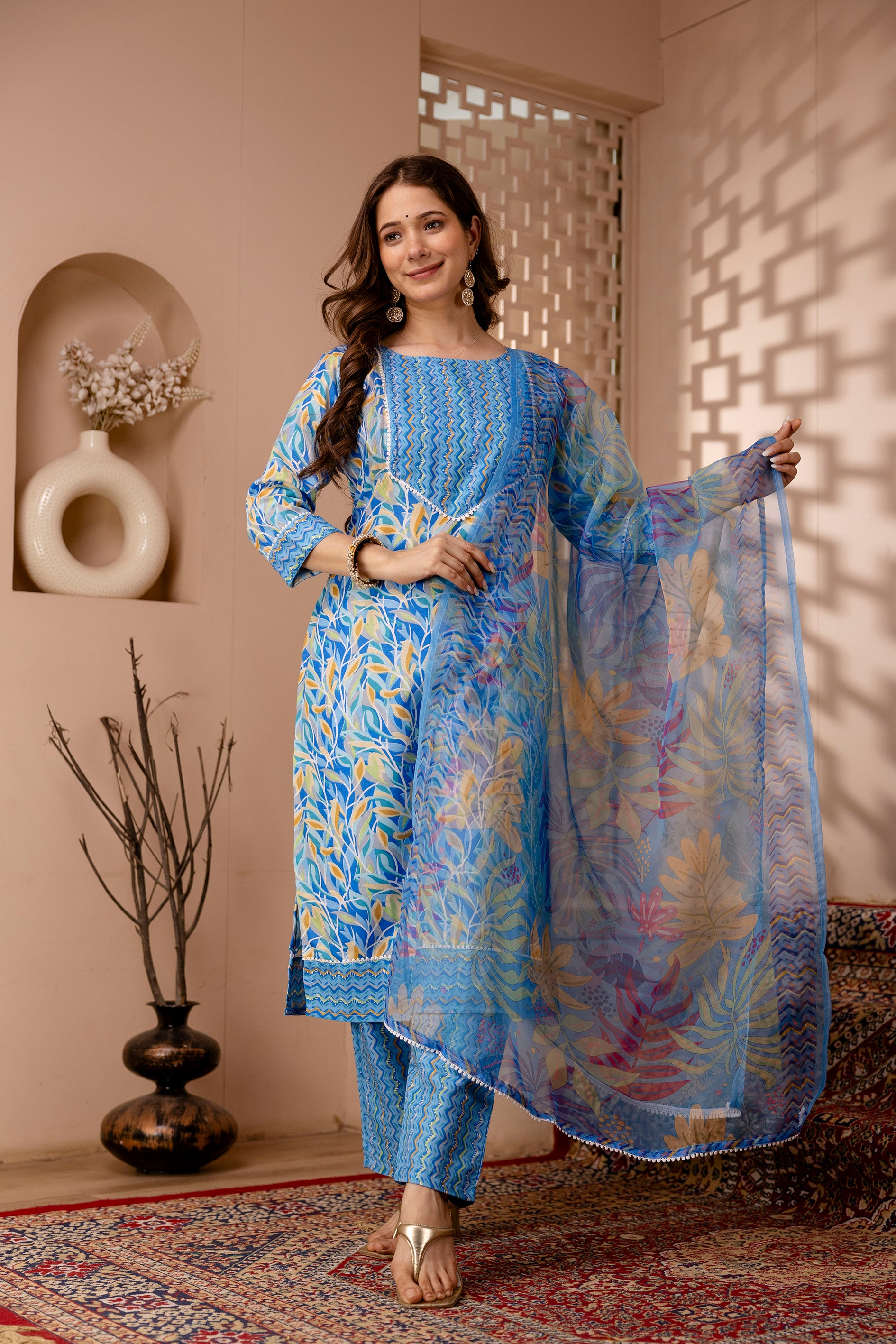 Tropical Bloom Printed Suit Set