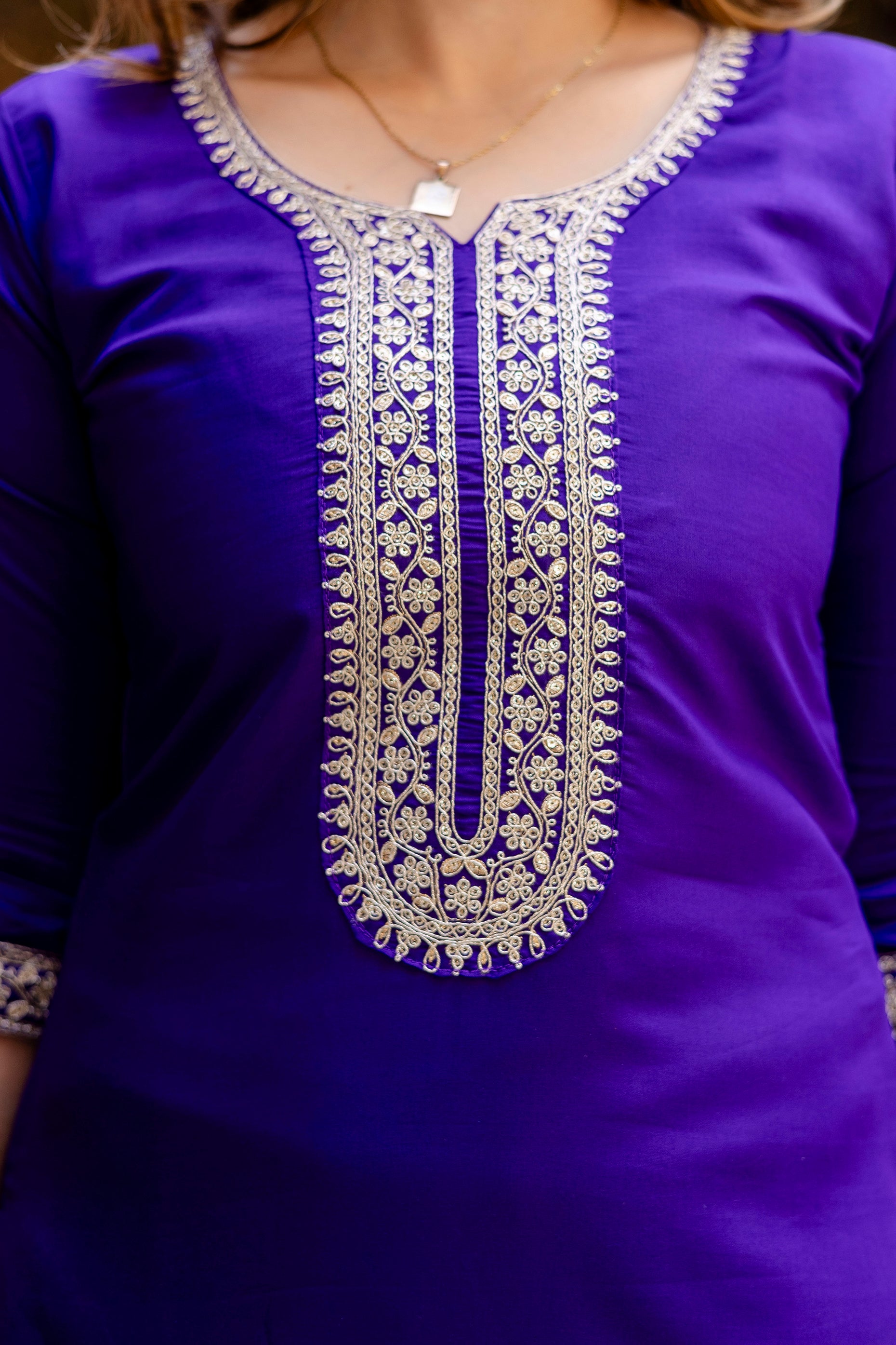 Royal Purple Suit Set with Banarasi Silk Dupatta 👑