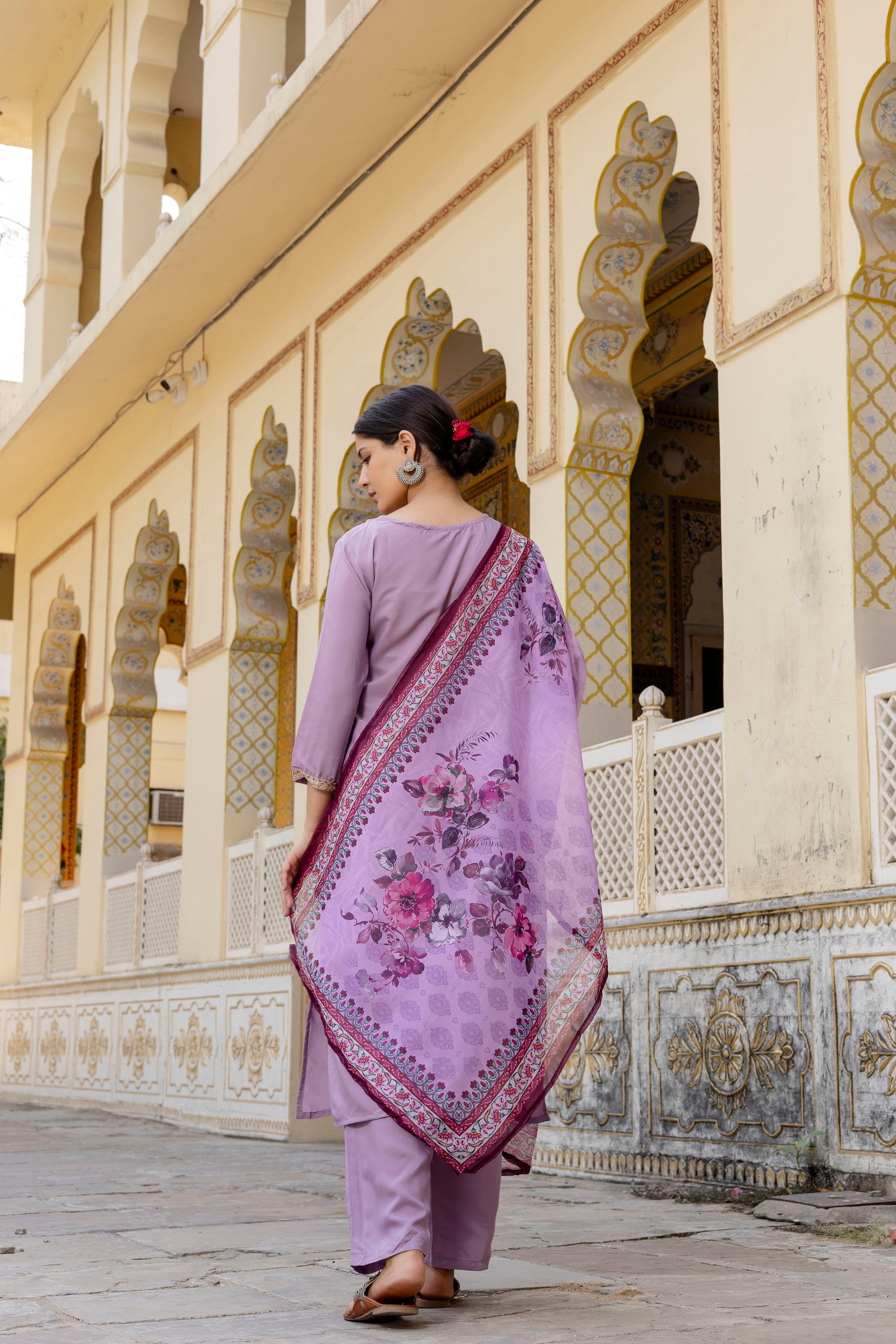 Lavender Heritage Embroidered Suit Set 🌸