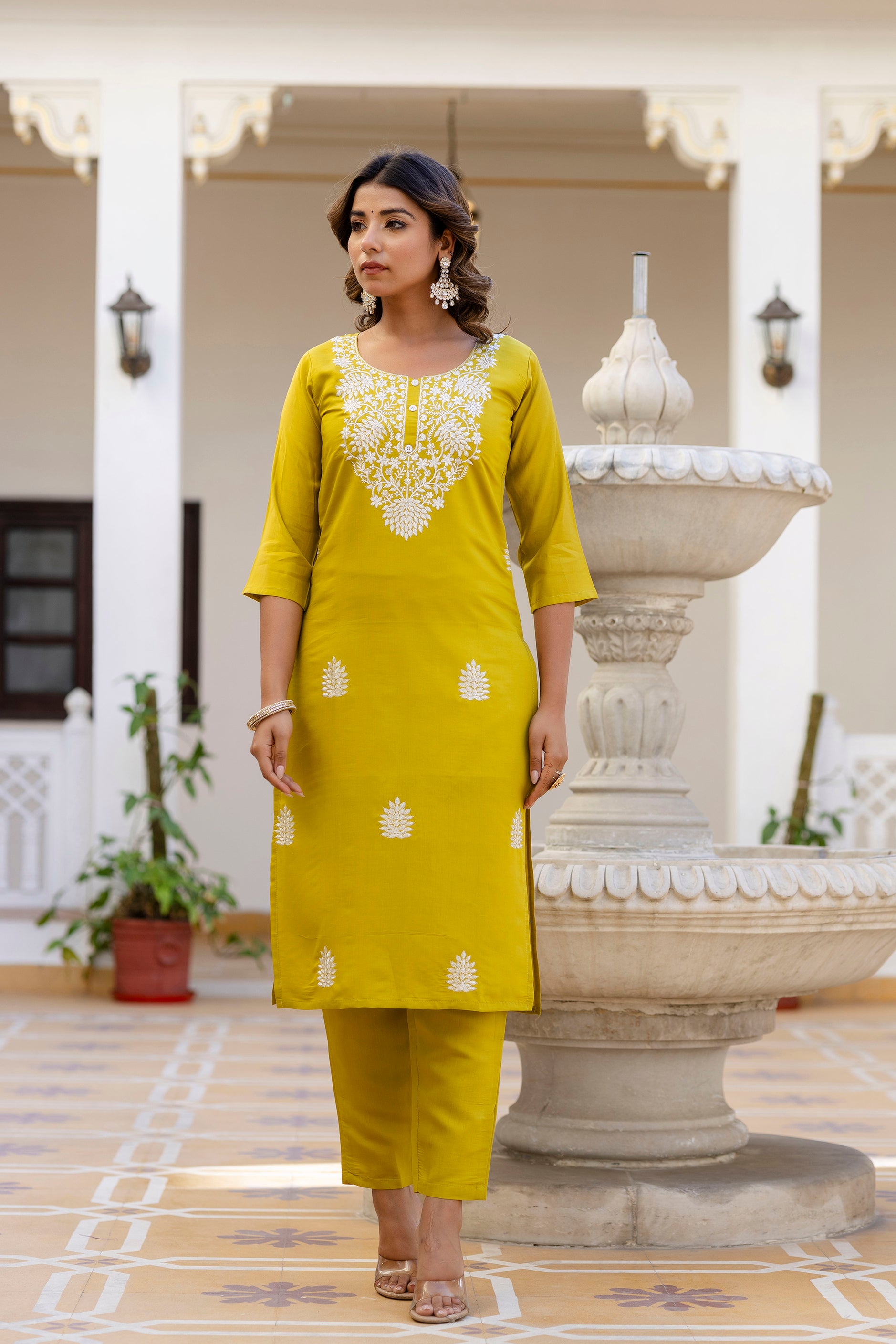 Mustard Elegance Embroidered Kurta Set 🌼