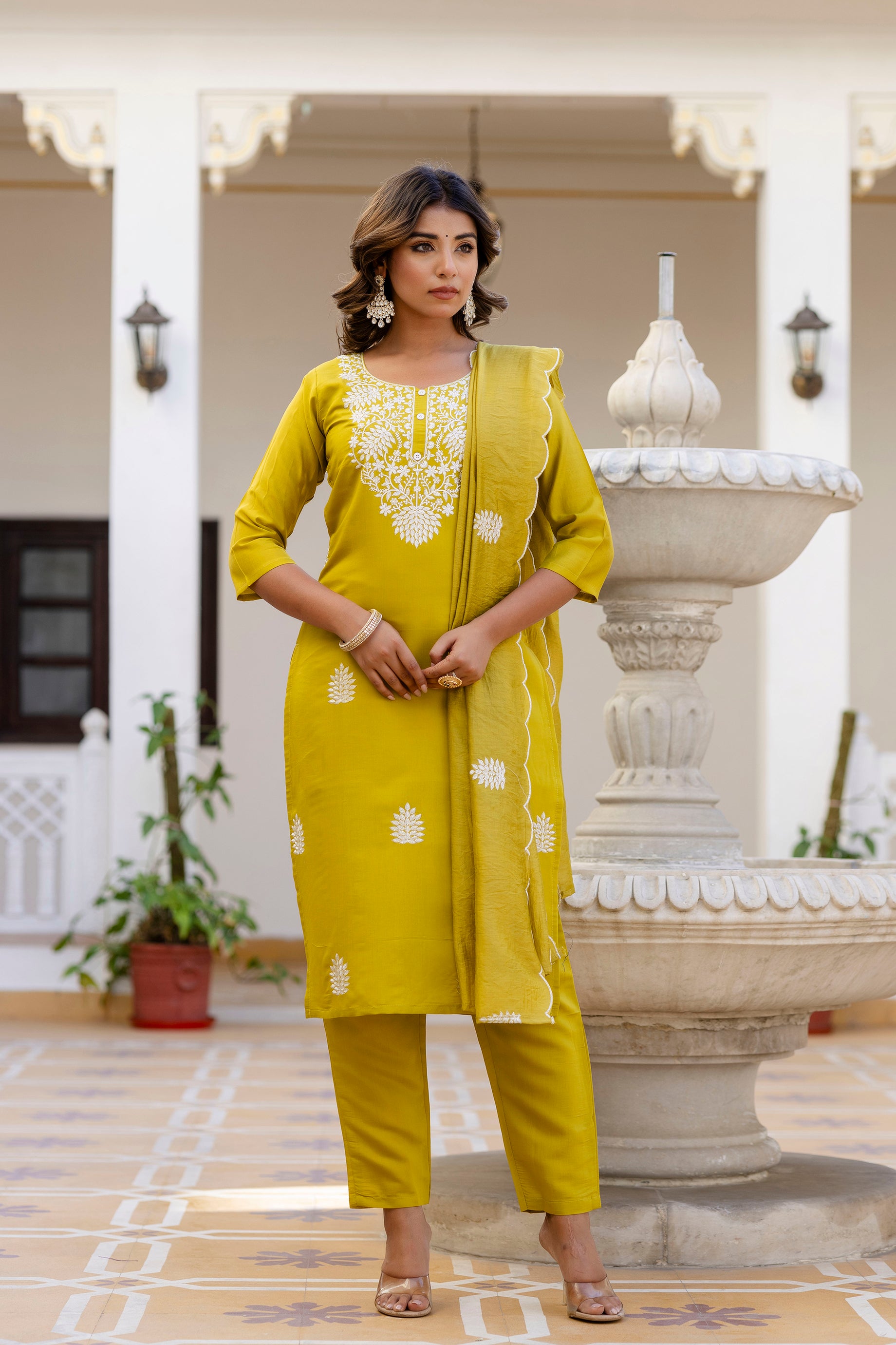 Mustard Elegance Embroidered Kurta Set 🌼