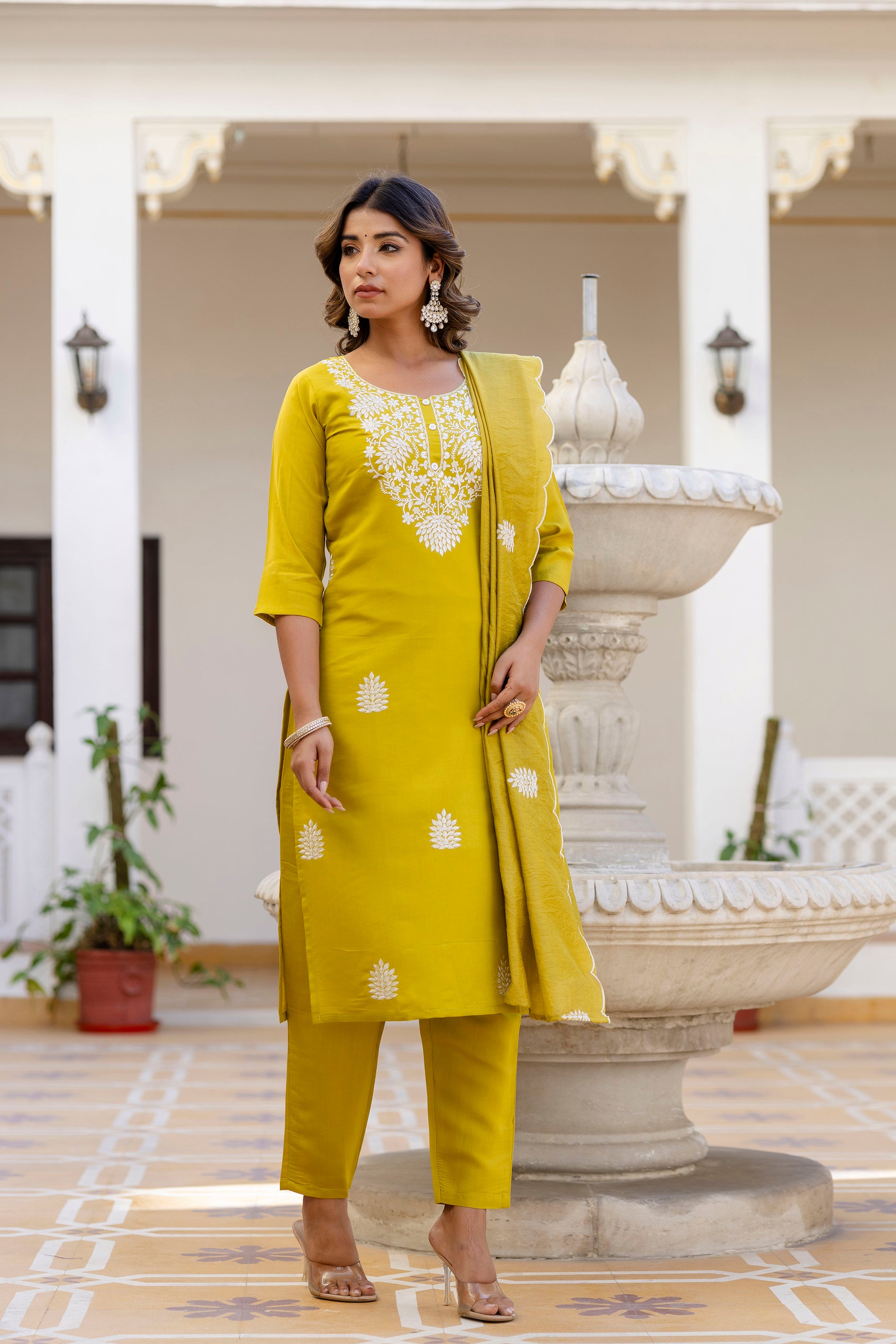 Mustard Elegance Embroidered Kurta Set 🌼