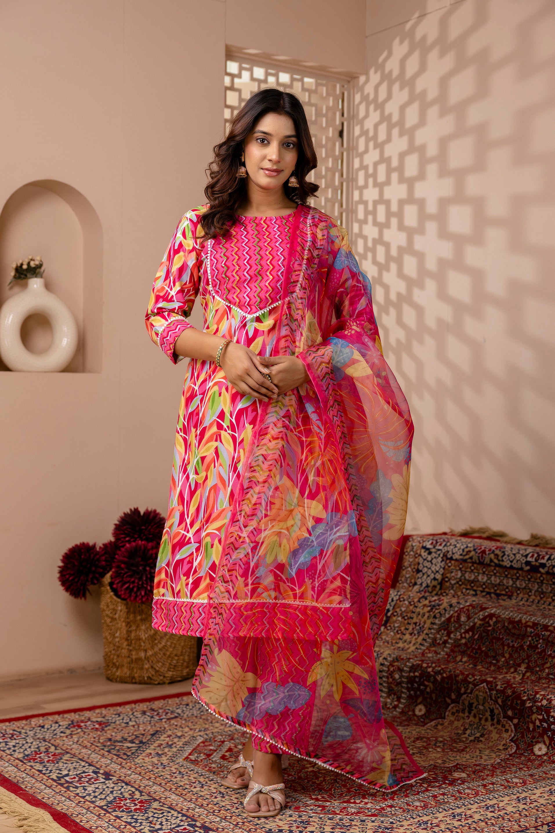 Tropical Bloom Printed Suit Set