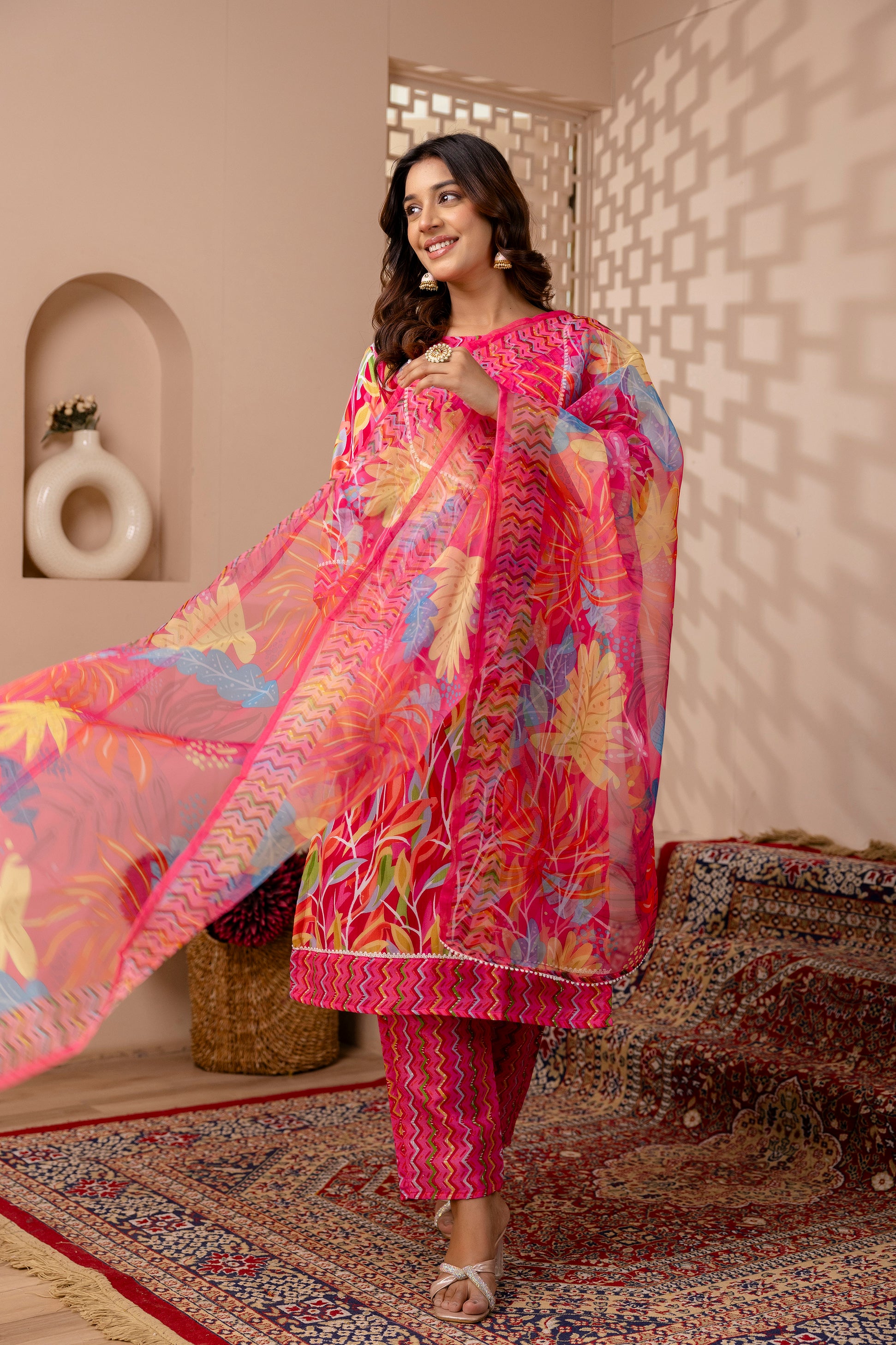 Tropical Bloom Printed Suit Set