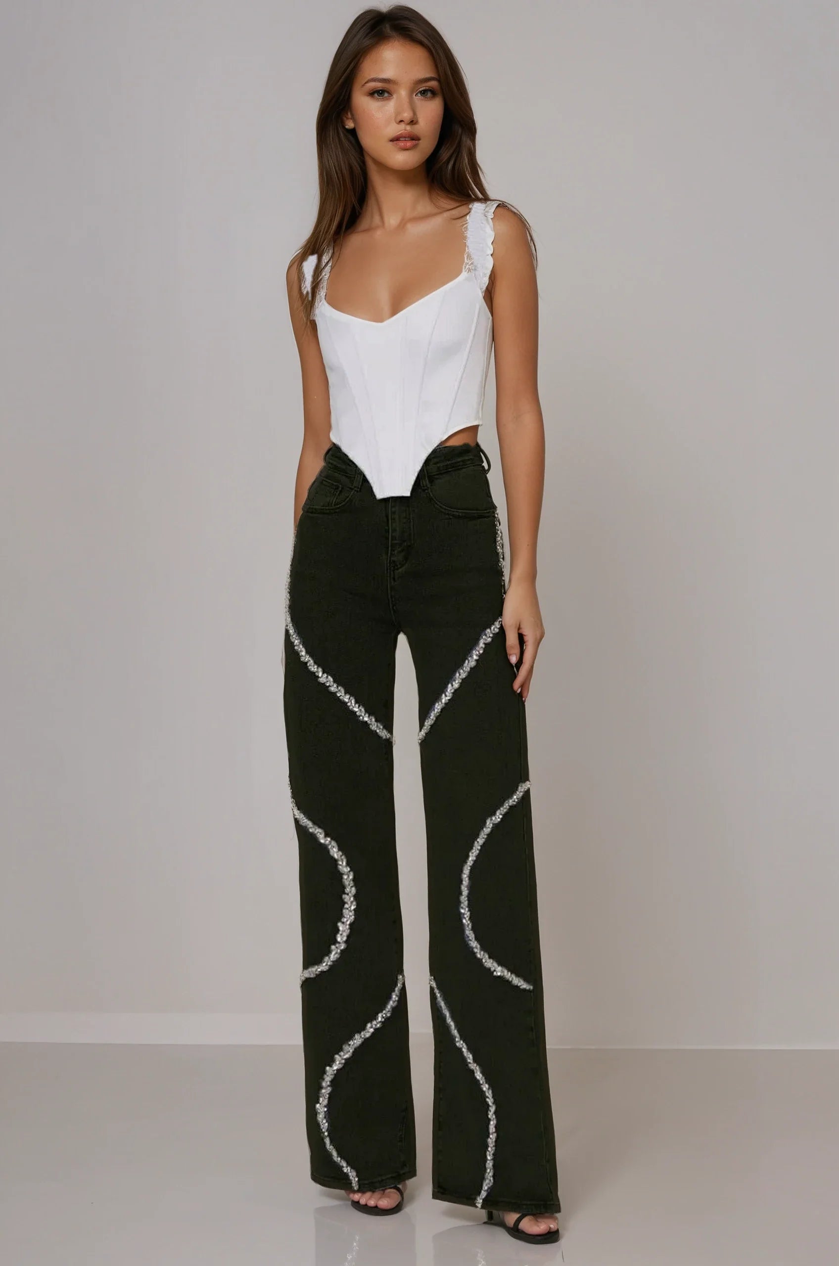 Luna - High Rise Leg Flared Jeans