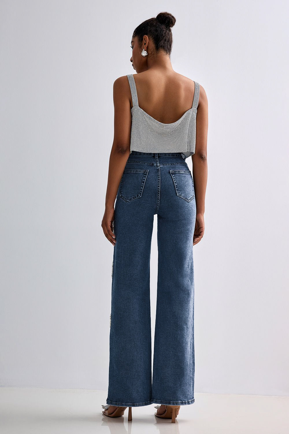 Selene - Embellished Wide Leg Jeans