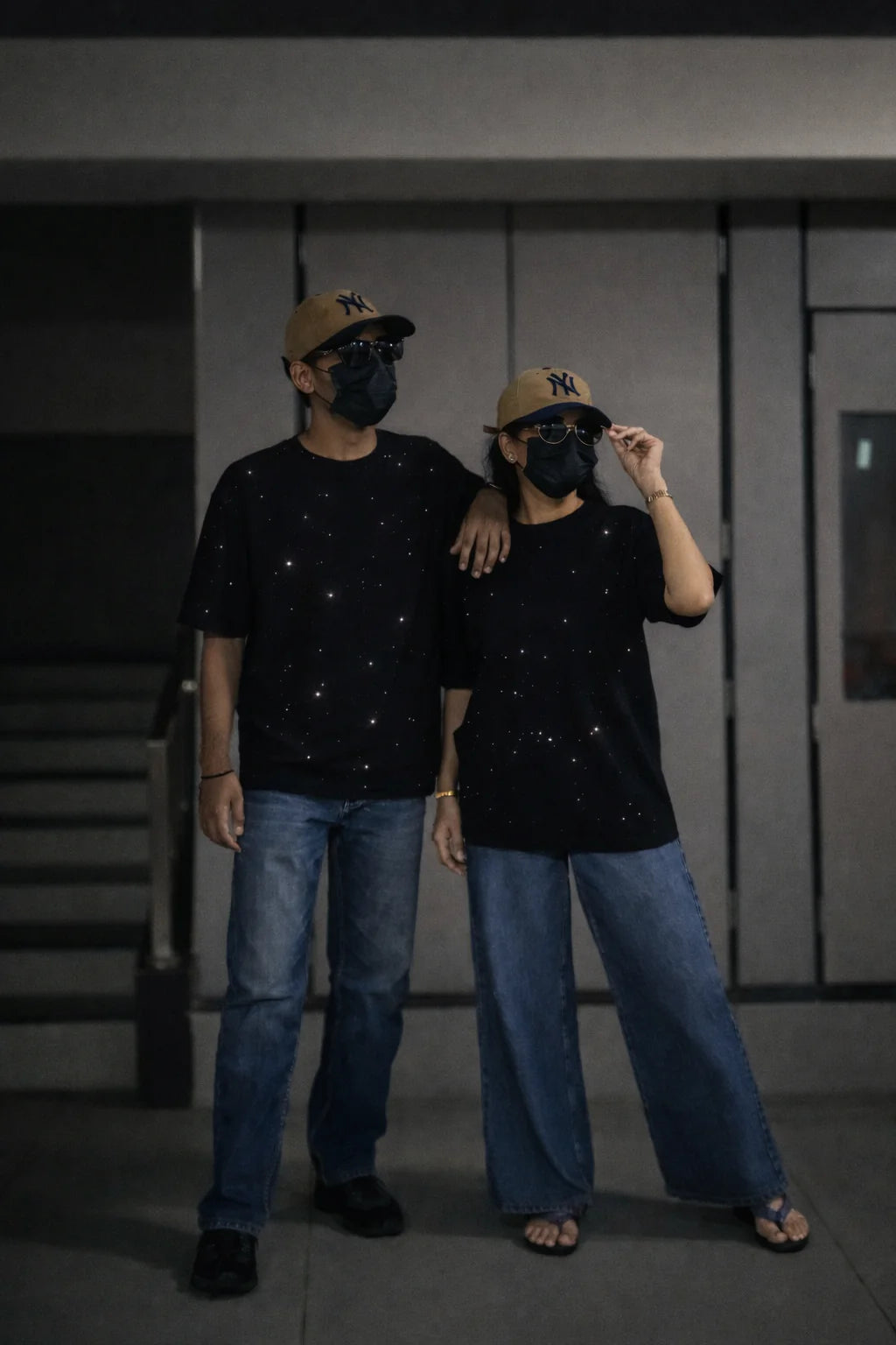 Unisex Stellar Spark – Premium Rhinestone Oversized White T-Shirt