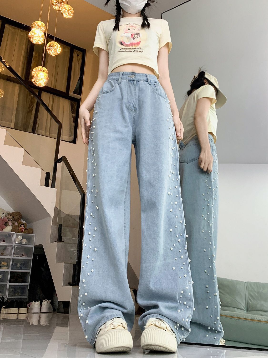 Pearl Pop Wide-Leg Jeans