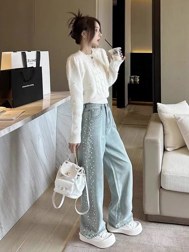 Pearl Pop Wide-Leg Jeans