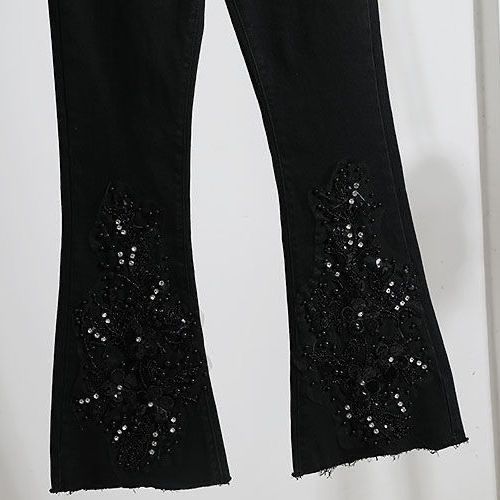 Midnight Bloom Crystal Embellished Jeans ✨