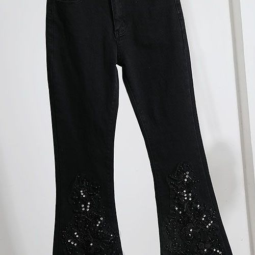 Midnight Bloom Crystal Embellished Jeans ✨