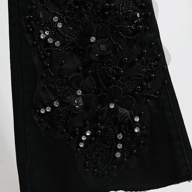 Midnight Bloom Crystal Embellished Jeans ✨