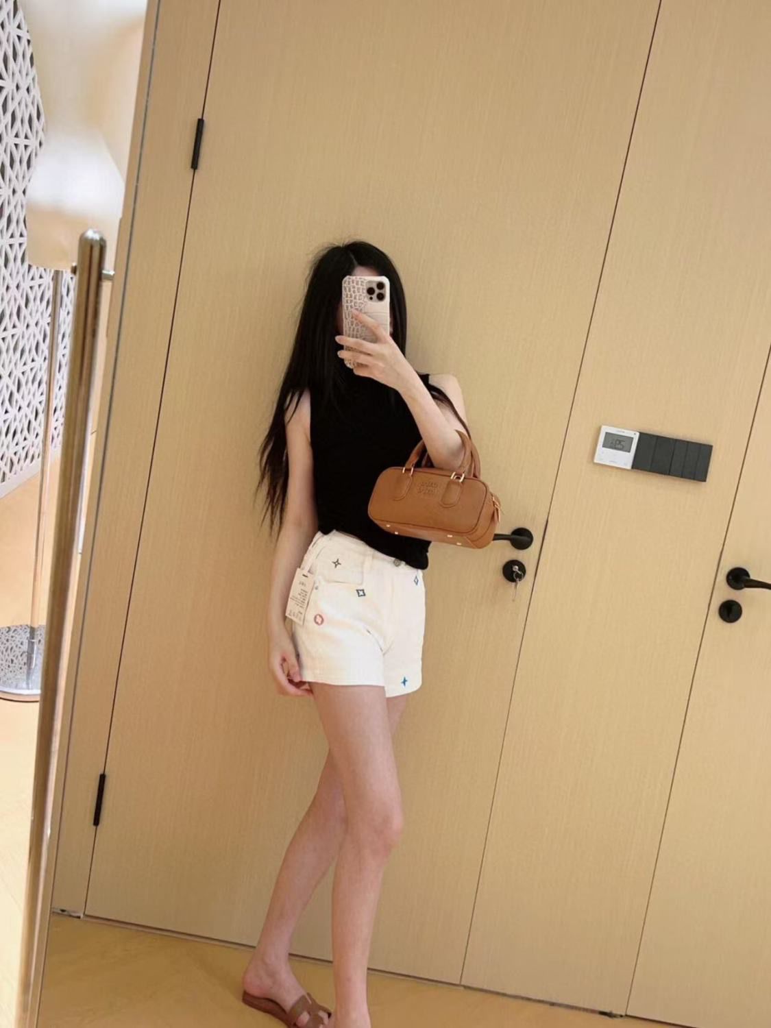 Luxe Monogram White Denim Shorts 🤍