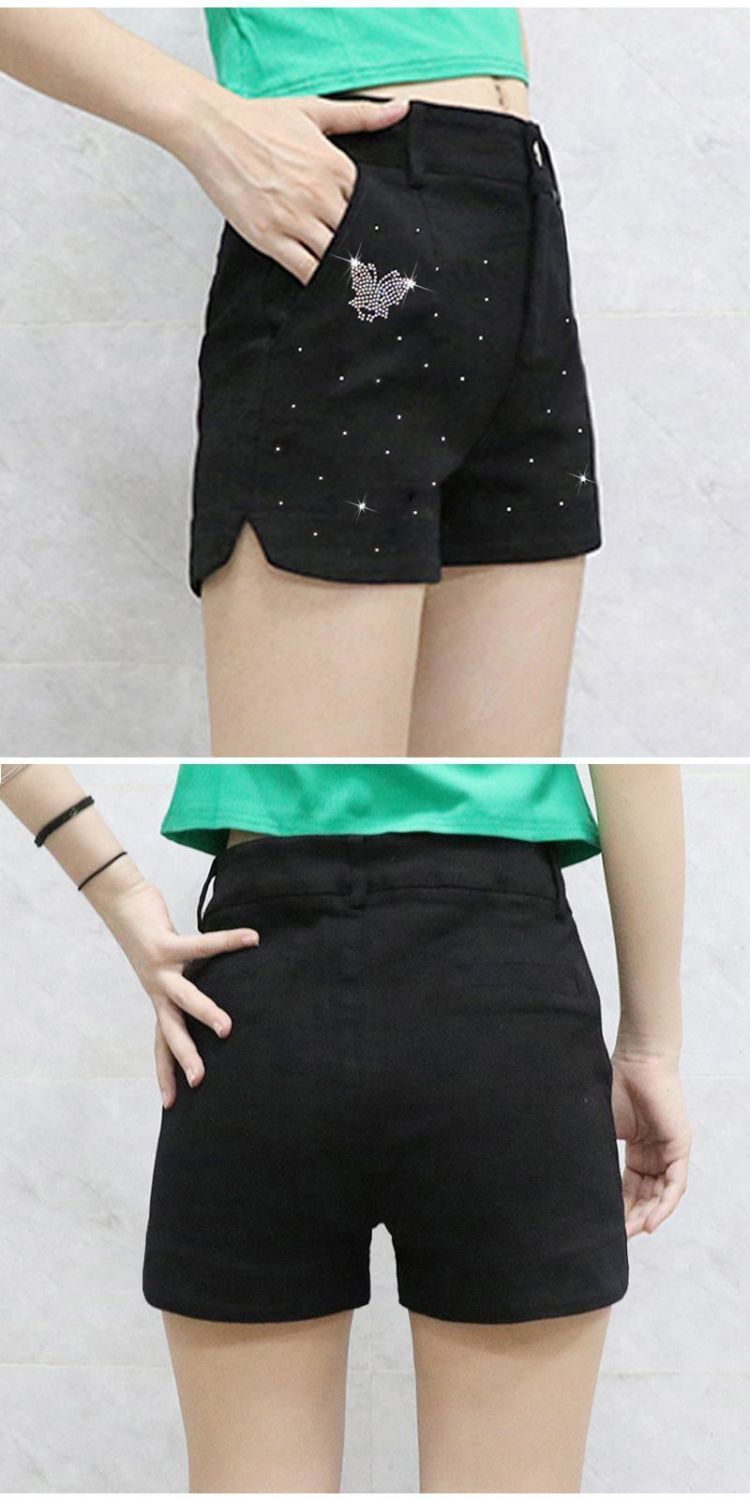 Midnight Butterfly Crystal Shorts 🖤