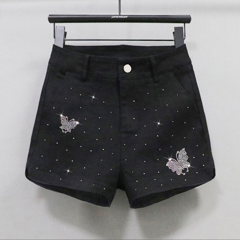 Midnight Butterfly Crystal Shorts 🖤