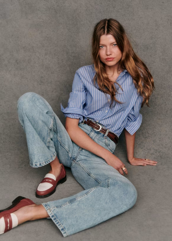 Blue Stripe Poplin Shirt