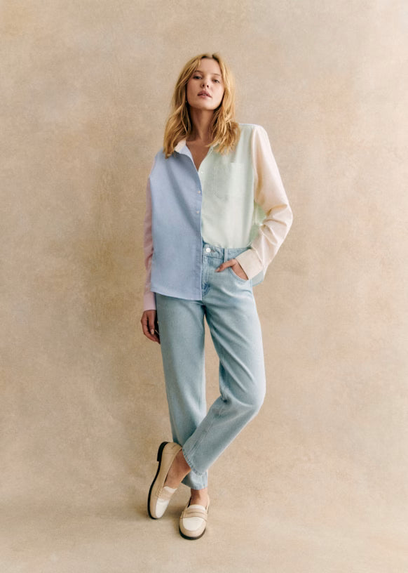 Pastel Color Block Shirt