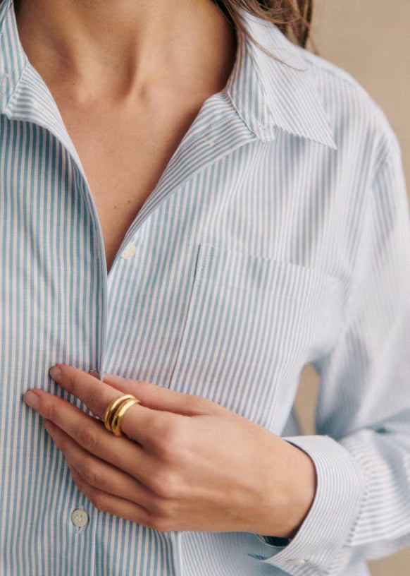 Ivory Stripe Poplin Shirt