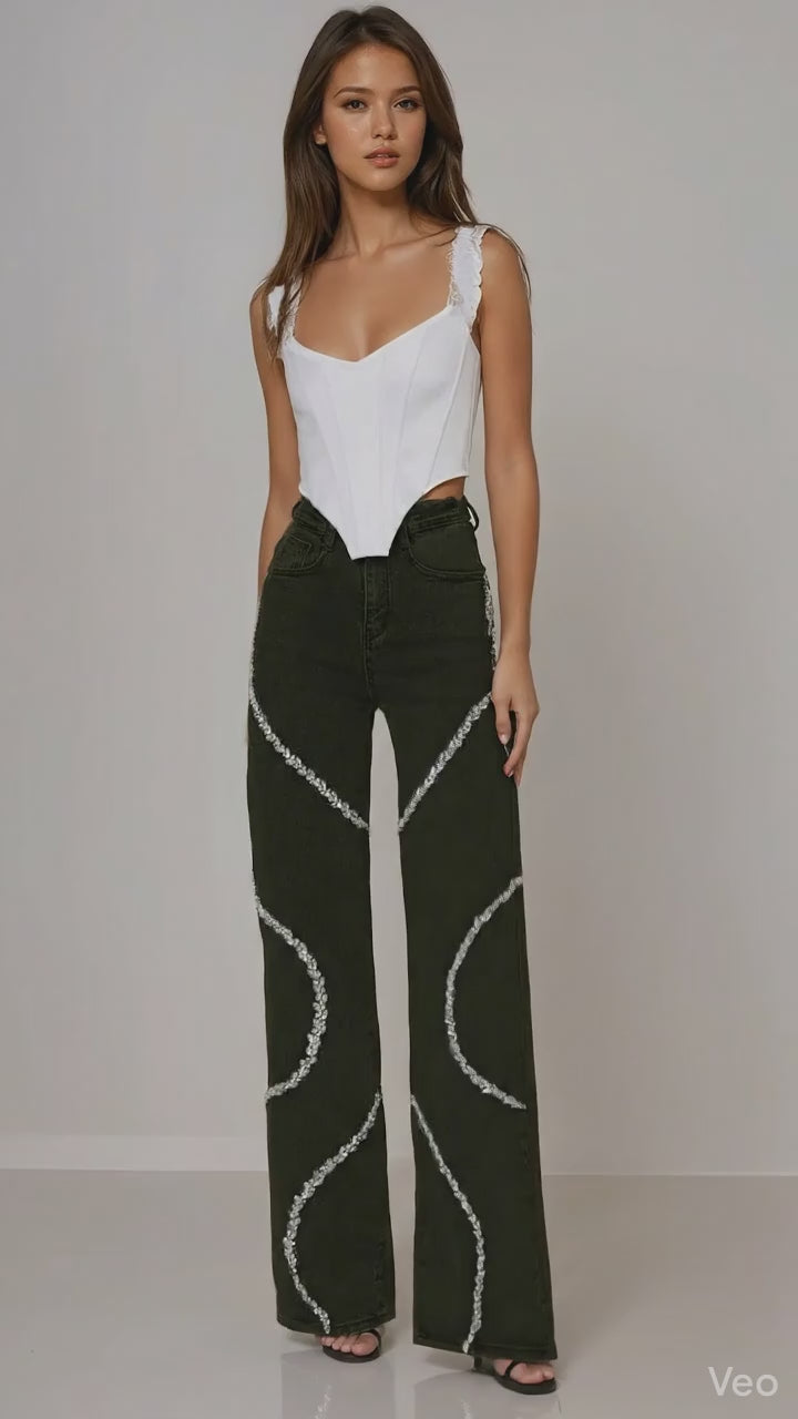 Luna - High Rise Leg Flared Jeans