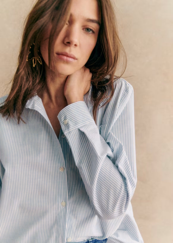 Ivory Stripe Poplin Shirt